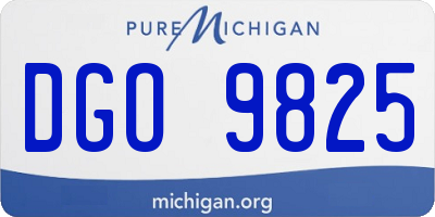 MI license plate DGO9825