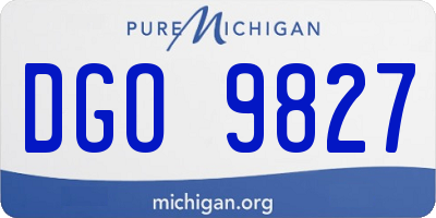 MI license plate DGO9827