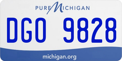 MI license plate DGO9828