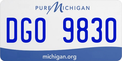 MI license plate DGO9830