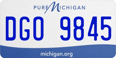 MI license plate DGO9845