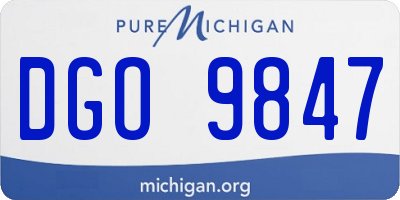 MI license plate DGO9847