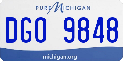 MI license plate DGO9848