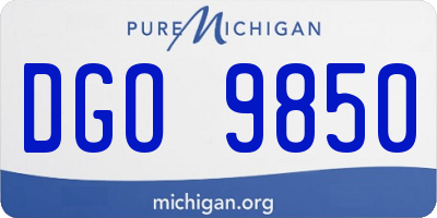 MI license plate DGO9850