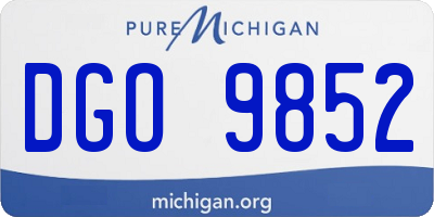 MI license plate DGO9852