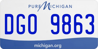 MI license plate DGO9863