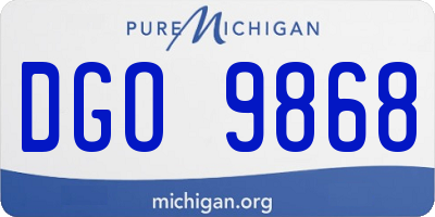 MI license plate DGO9868