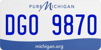 MI license plate DGO9870