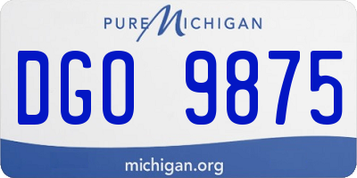 MI license plate DGO9875