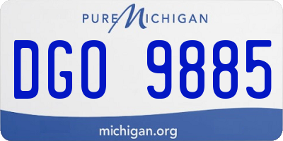 MI license plate DGO9885