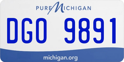 MI license plate DGO9891