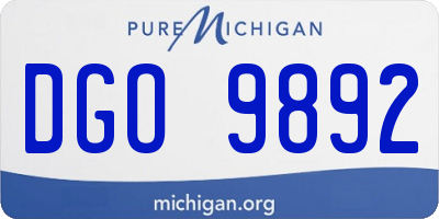 MI license plate DGO9892