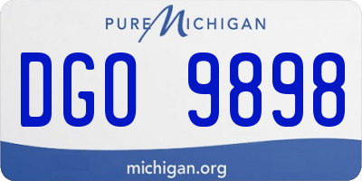 MI license plate DGO9898