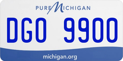 MI license plate DGO9900