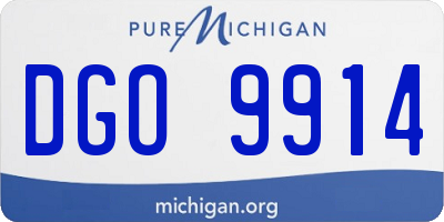 MI license plate DGO9914