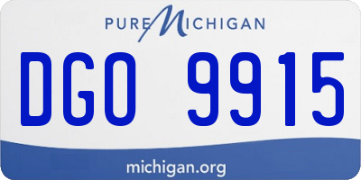 MI license plate DGO9915