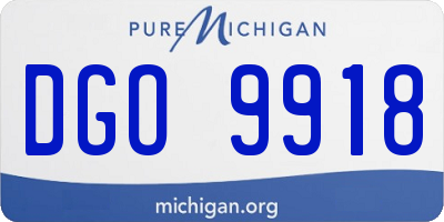 MI license plate DGO9918