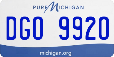 MI license plate DGO9920