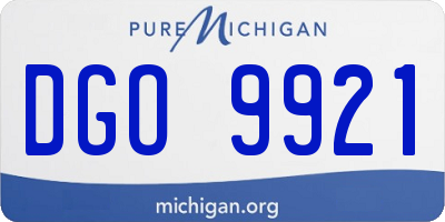 MI license plate DGO9921