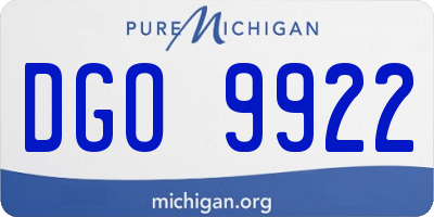 MI license plate DGO9922