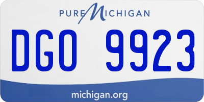 MI license plate DGO9923