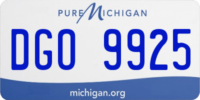 MI license plate DGO9925