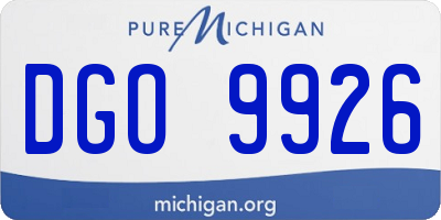 MI license plate DGO9926
