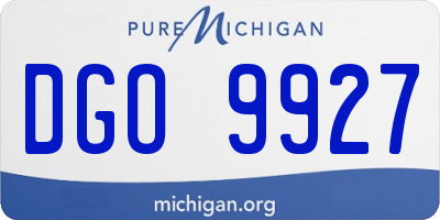 MI license plate DGO9927