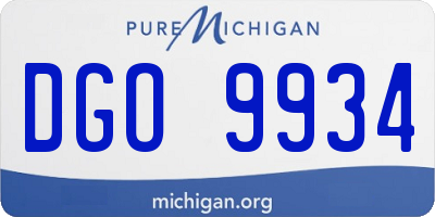 MI license plate DGO9934