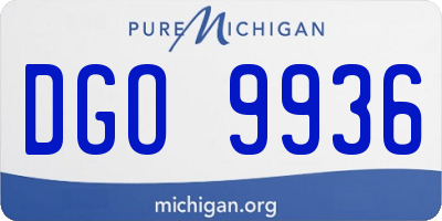 MI license plate DGO9936