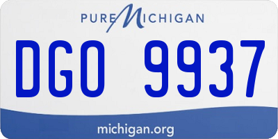 MI license plate DGO9937