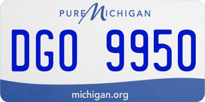MI license plate DGO9950