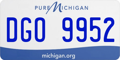 MI license plate DGO9952