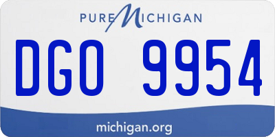 MI license plate DGO9954