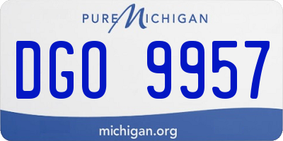 MI license plate DGO9957