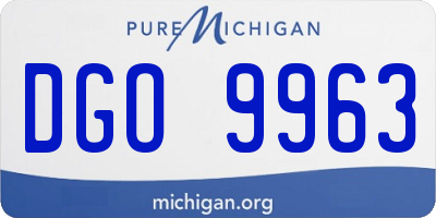 MI license plate DGO9963