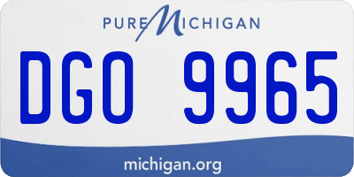 MI license plate DGO9965