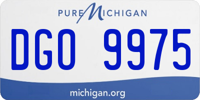MI license plate DGO9975