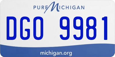 MI license plate DGO9981