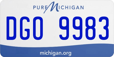 MI license plate DGO9983