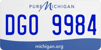 MI license plate DGO9984