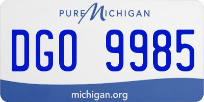 MI license plate DGO9985