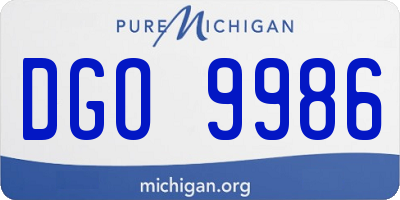 MI license plate DGO9986