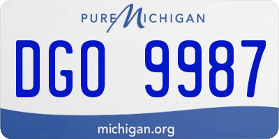 MI license plate DGO9987