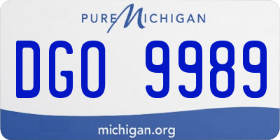 MI license plate DGO9989