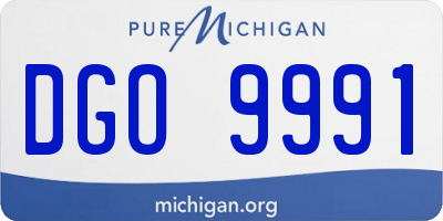MI license plate DGO9991