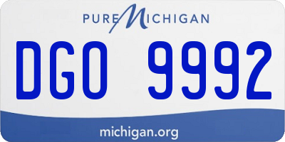 MI license plate DGO9992