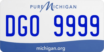 MI license plate DGO9999