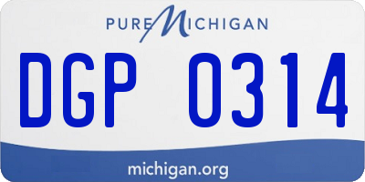 MI license plate DGP0314