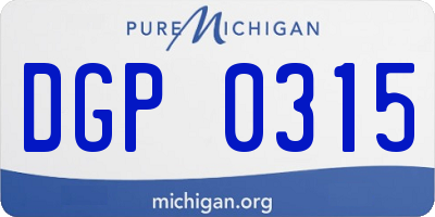 MI license plate DGP0315